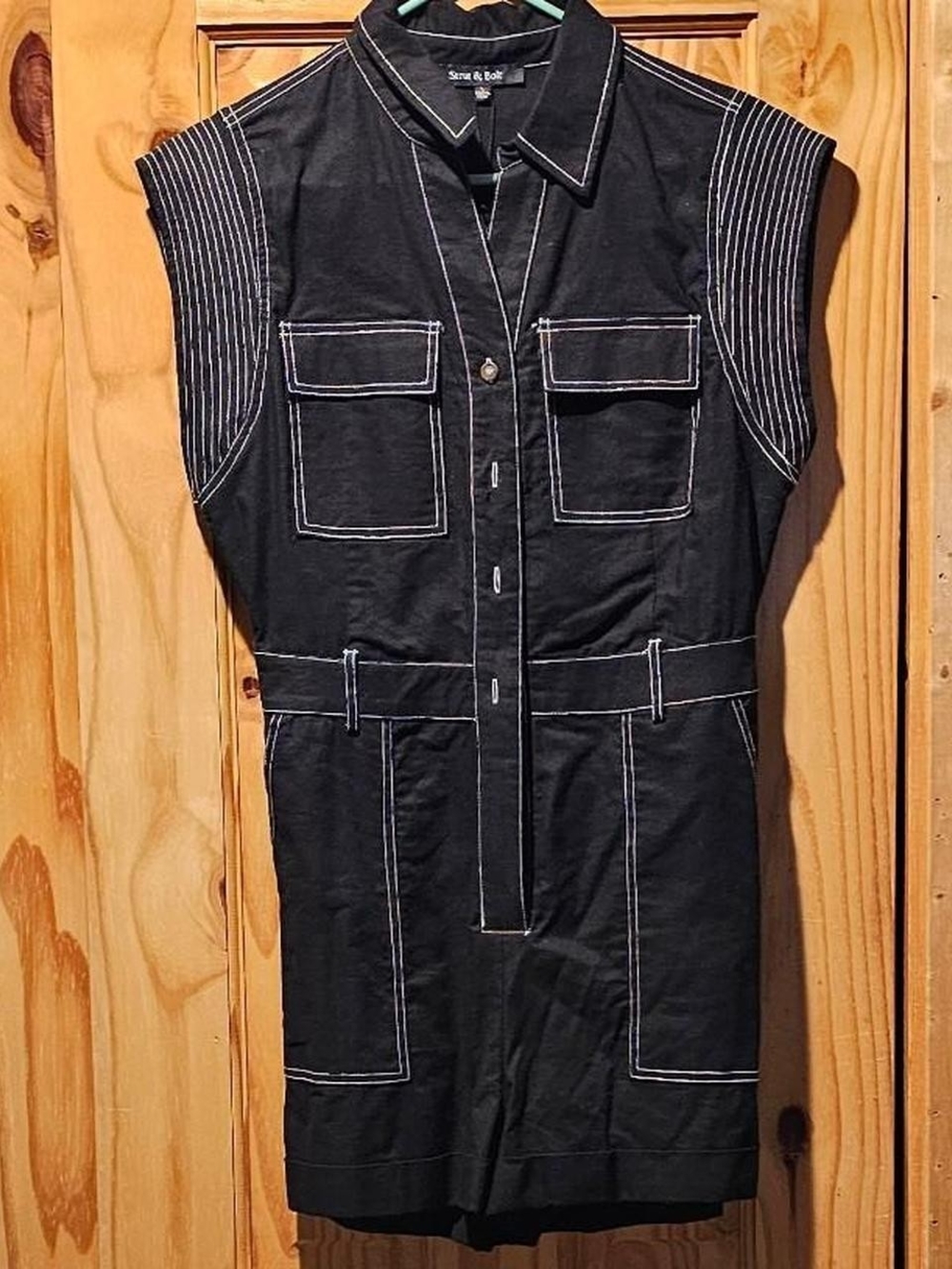 Black Jumpsuit with Contrast Stitching